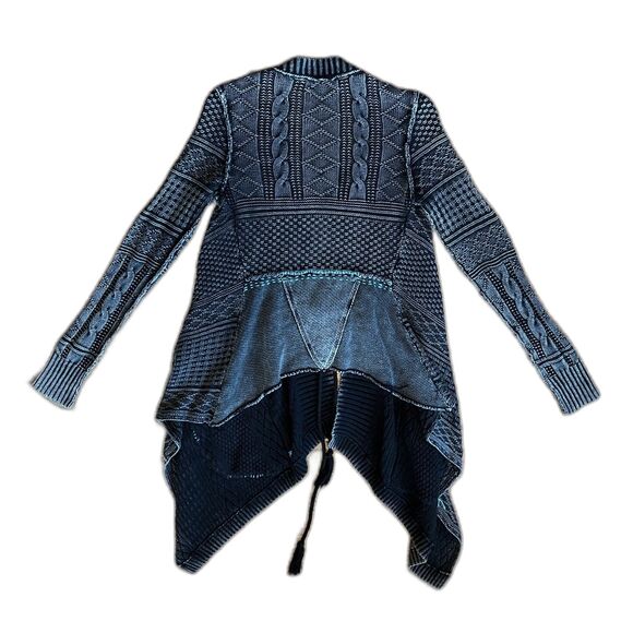 Free People Gray Blue All Washed Out Cable Knit Duster Cardigan  Women's Size XS - Picture 8 of 11